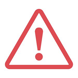 Big red warning sign indicating danger ahead.