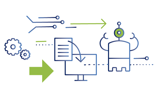 The image illustrates that there are computers and AI that allow for the business to operate efficiently.