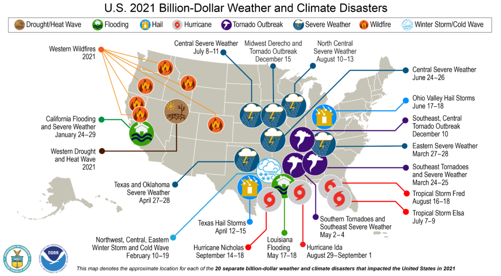 U.S. 2021 Billion-Dollar Weather and Climate Disaster