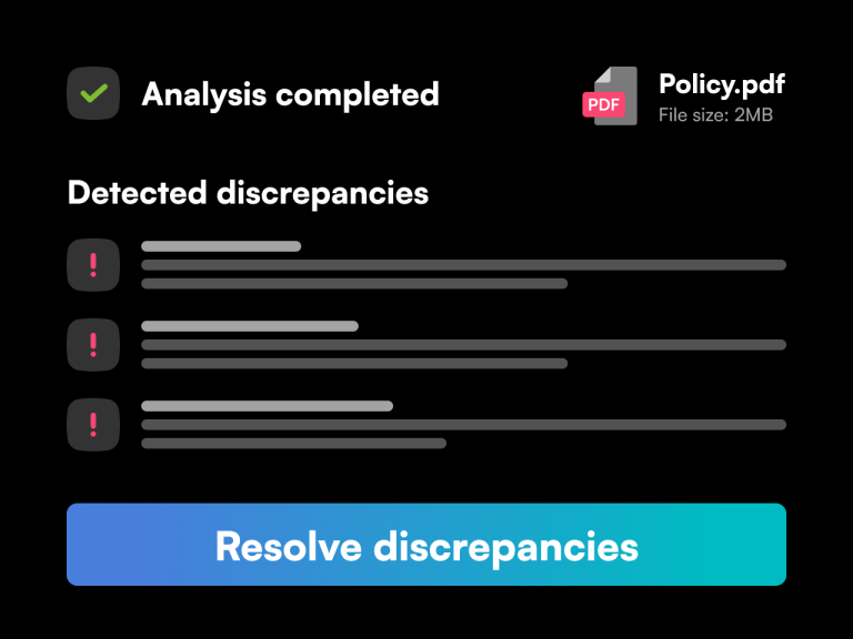 Analysis completed with list of detected discrepancies